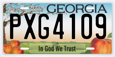 GA license plate PXG4109