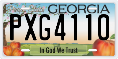 GA license plate PXG4110