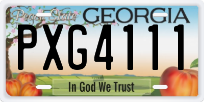 GA license plate PXG4111