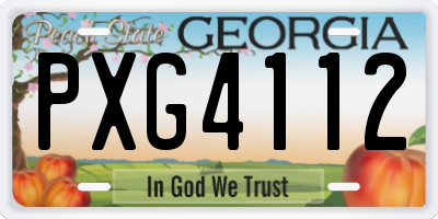 GA license plate PXG4112
