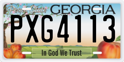 GA license plate PXG4113