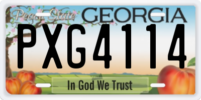 GA license plate PXG4114