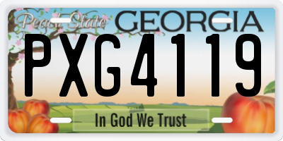 GA license plate PXG4119