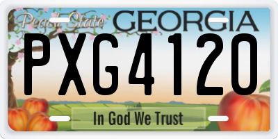 GA license plate PXG4120