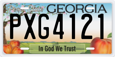 GA license plate PXG4121