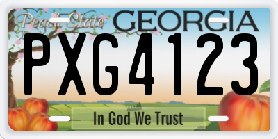 GA license plate PXG4123