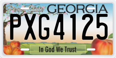 GA license plate PXG4125