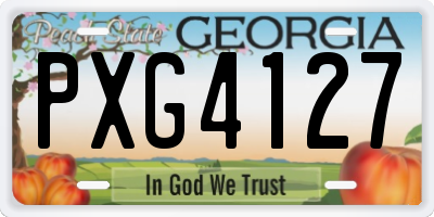GA license plate PXG4127