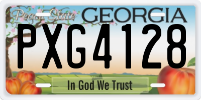 GA license plate PXG4128