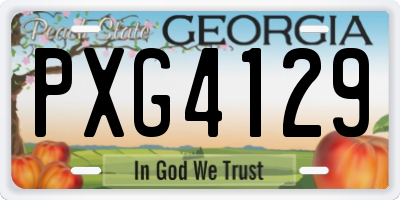 GA license plate PXG4129