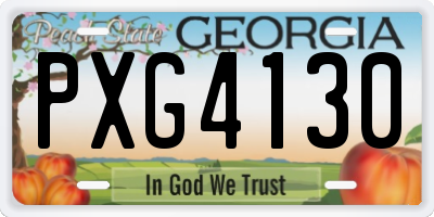 GA license plate PXG4130