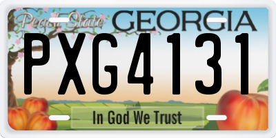 GA license plate PXG4131