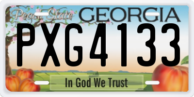 GA license plate PXG4133