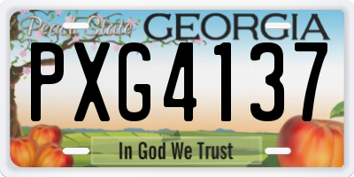 GA license plate PXG4137