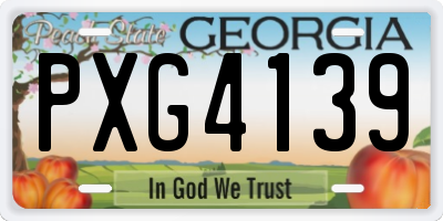GA license plate PXG4139