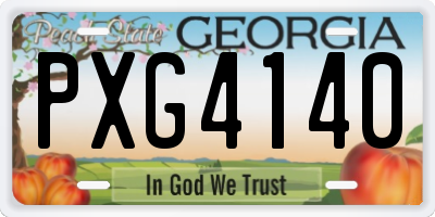 GA license plate PXG4140
