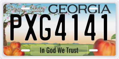 GA license plate PXG4141