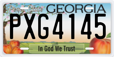 GA license plate PXG4145
