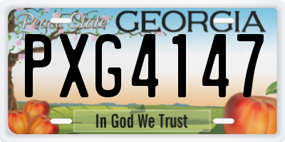 GA license plate PXG4147