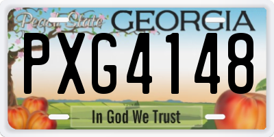 GA license plate PXG4148