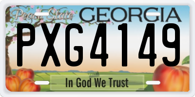 GA license plate PXG4149