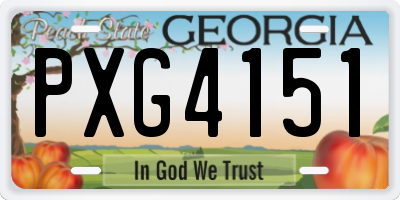 GA license plate PXG4151