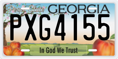 GA license plate PXG4155