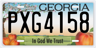 GA license plate PXG4158