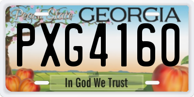 GA license plate PXG4160