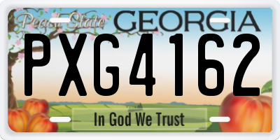 GA license plate PXG4162