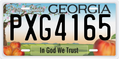 GA license plate PXG4165