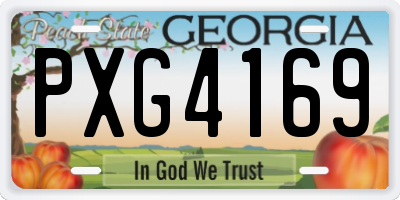 GA license plate PXG4169