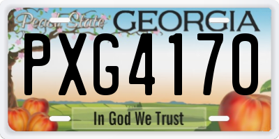 GA license plate PXG4170