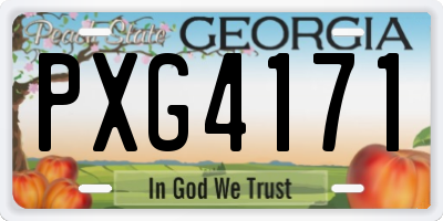 GA license plate PXG4171