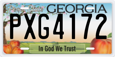 GA license plate PXG4172