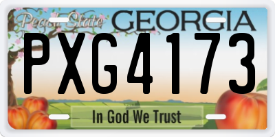 GA license plate PXG4173