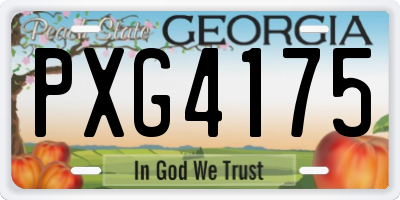 GA license plate PXG4175