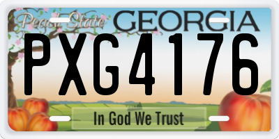 GA license plate PXG4176