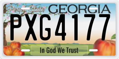 GA license plate PXG4177