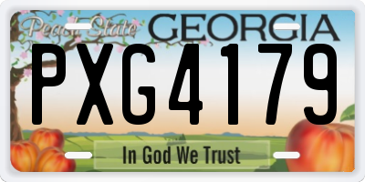 GA license plate PXG4179