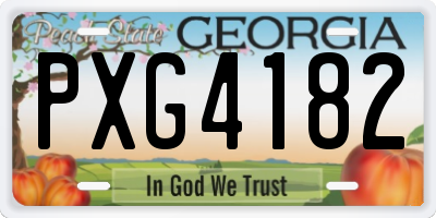 GA license plate PXG4182