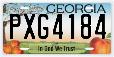 GA license plate PXG4184