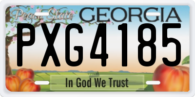 GA license plate PXG4185