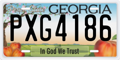 GA license plate PXG4186