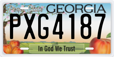 GA license plate PXG4187