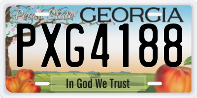 GA license plate PXG4188