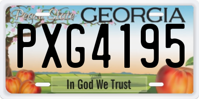 GA license plate PXG4195