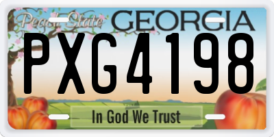 GA license plate PXG4198