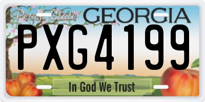GA license plate PXG4199