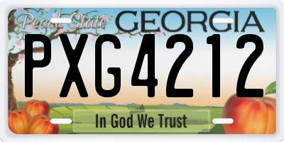 GA license plate PXG4212
